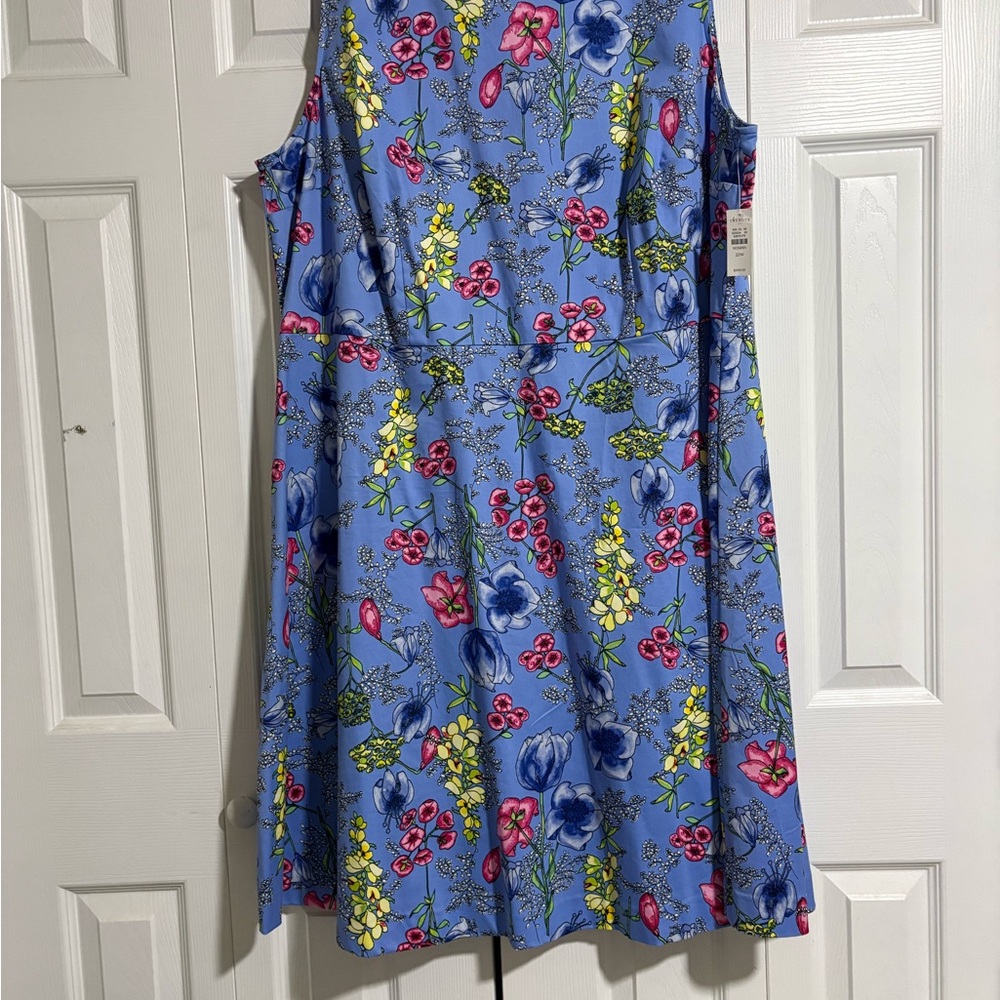 Talbots Periwinkle Blue Floral Midi Dress